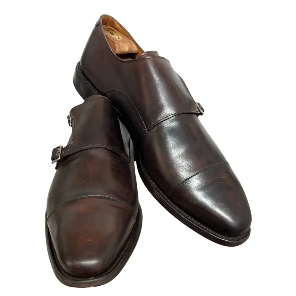ALLEN EDMONDS Mora 2.0 Double Monk Strap Brown Leather Shoes Size 15 NICE